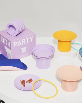 Purrre Teeth Party Bowl - Coral Pink