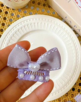 Lavender Heart Bow Hairclip