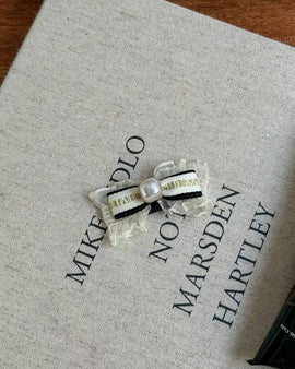 Lace Pearl Bow Hairclip