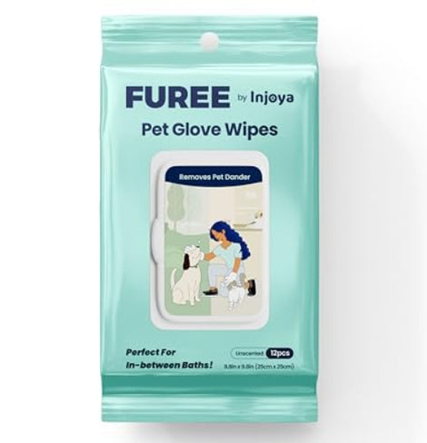 FUREE Pet Glove Wipes 12pcs Unscented (9.8in x 9.8in)