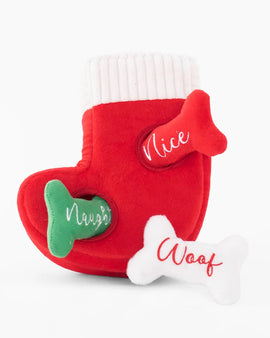 ZippyPaws Naughty or Nice Stocking Burrow Toy