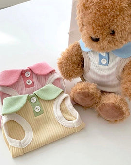 Sleeveless Button Collar Shirt