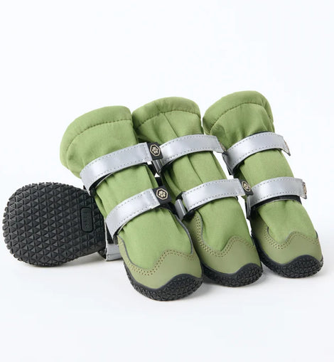 Flex Shell Water-Resistant Dog Boots - Green/Size A