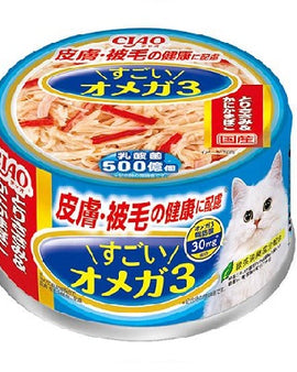 CIAO Cat Can Food w/ Omega-3 - Chicken & Crab Meat